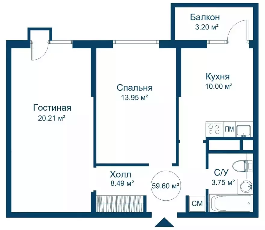 2-к кв. Тверская область, Конаковский муниципальный округ, ... - Фото 0