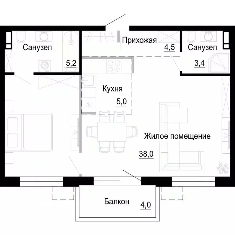 1-к кв. Приморский край, Владивосток ул. Бринера (56.2 м) - Фото 0