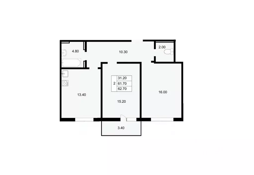2-к кв. Краснодарский край, Краснодар ул. Героев-Разведчиков, 11 (62.7 ... - Фото 0