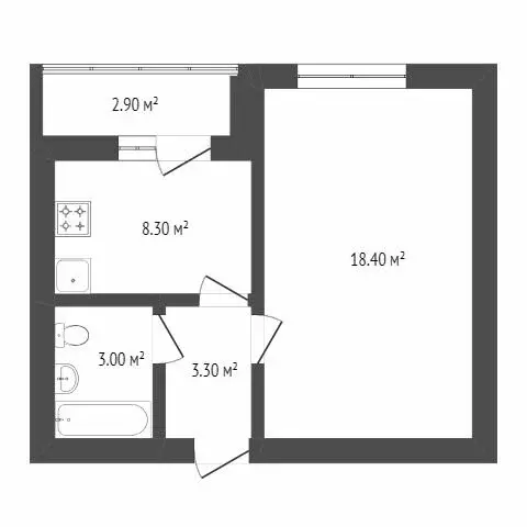 2-комнатная квартира: Саратов, Высокая улица, 22 (43 м) - Фото 1