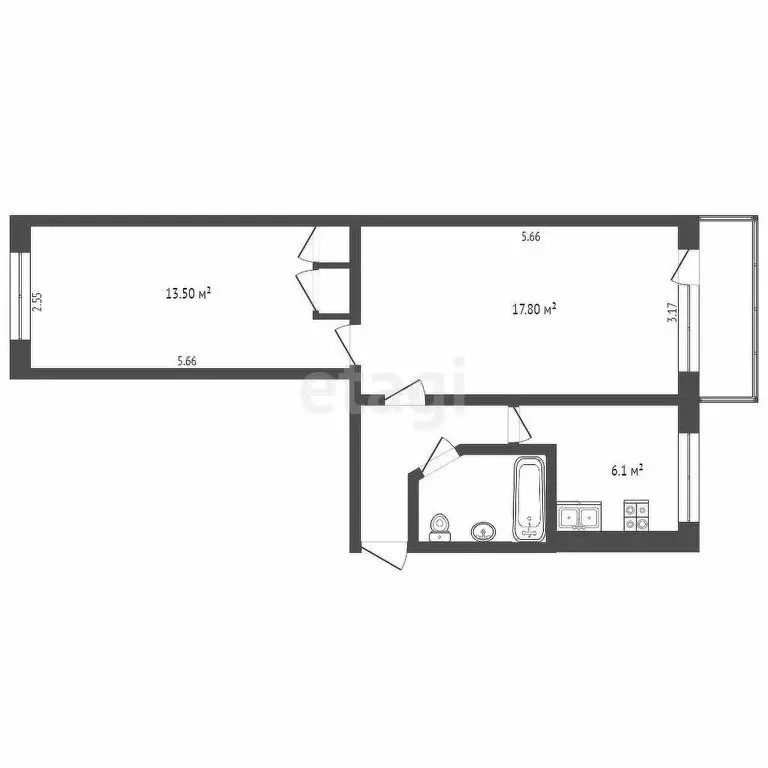 2-комнатная квартира: Петропавловск-Камчатский, проспект Рыбаков, 34 ... - Фото 1