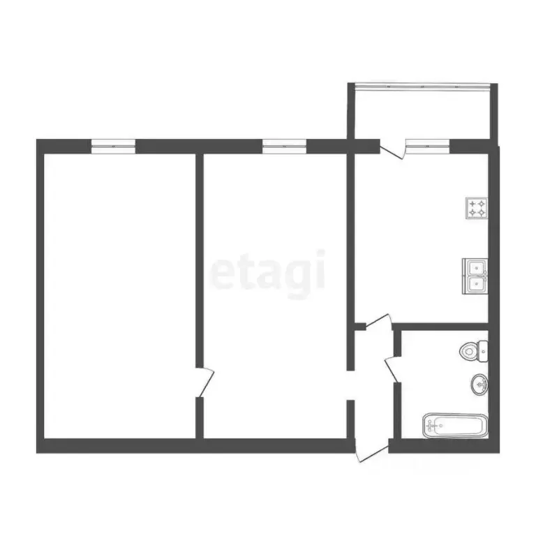 2-к кв. Тюменская область, Тюмень ул. Московский Тракт, 154к1 (62.5 м) - Фото 2
