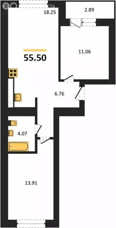 2-комнатная квартира: Пионерский, улица Гептнера, 21 (55.5 м) - Фото 0