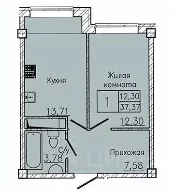 1-к кв. Ставропольский край, Пятигорск ул. Ермолова, 28А (37.37 м) - Фото 1