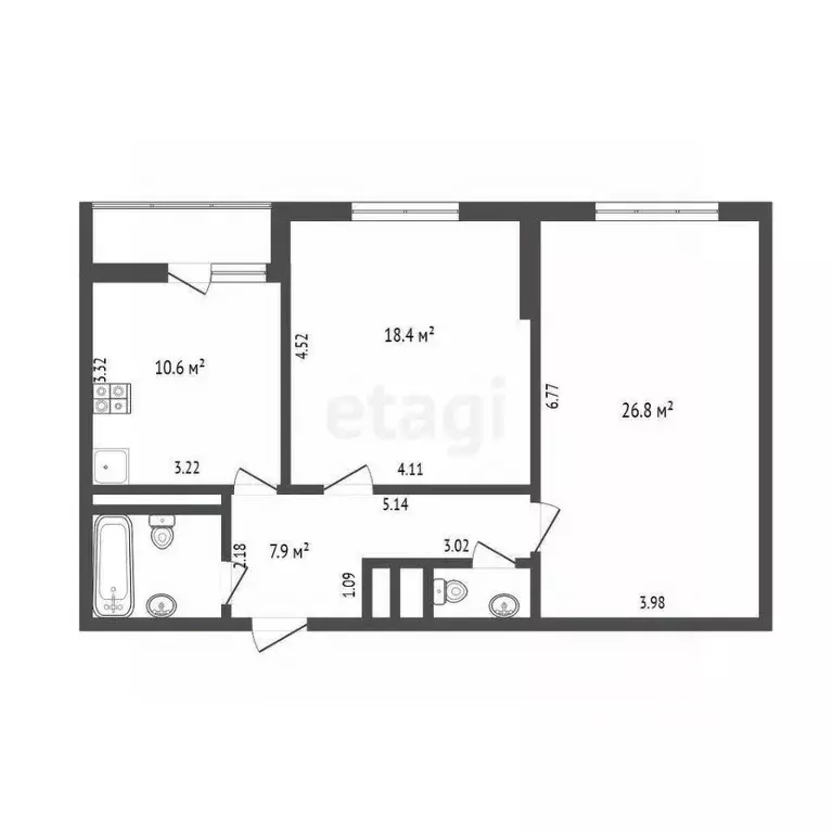 2-к кв. Москва Люблинская ул., 76к3 (68.0 м) - Фото 1