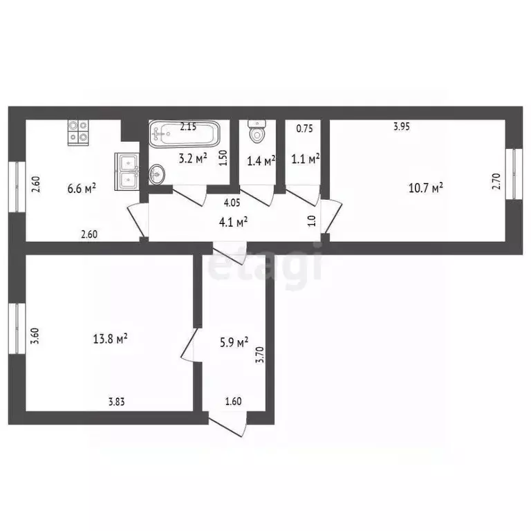 2-к кв. Мордовия, Саранск ул. Титова, 30 (46.8 м) - Фото 1