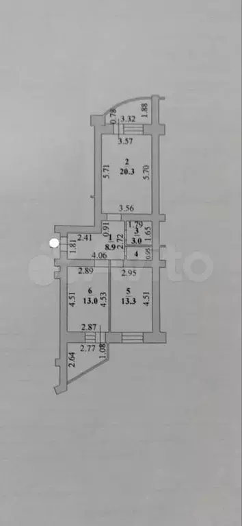 2-к. квартира, 60,2 м, 7/13 эт. - Фото 0