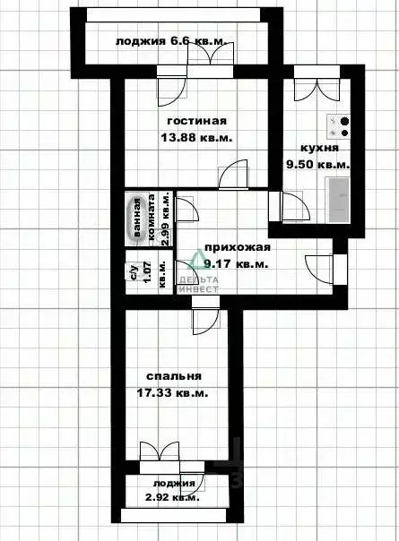 2-к кв. Башкортостан, Уфа ул. Мечтателей, 6 (58.7 м) - Фото 2