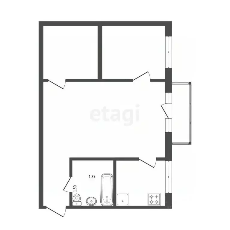 2-к кв. Мордовия, Саранск ул. Косарева, 76 (41.0 м) - Фото 1