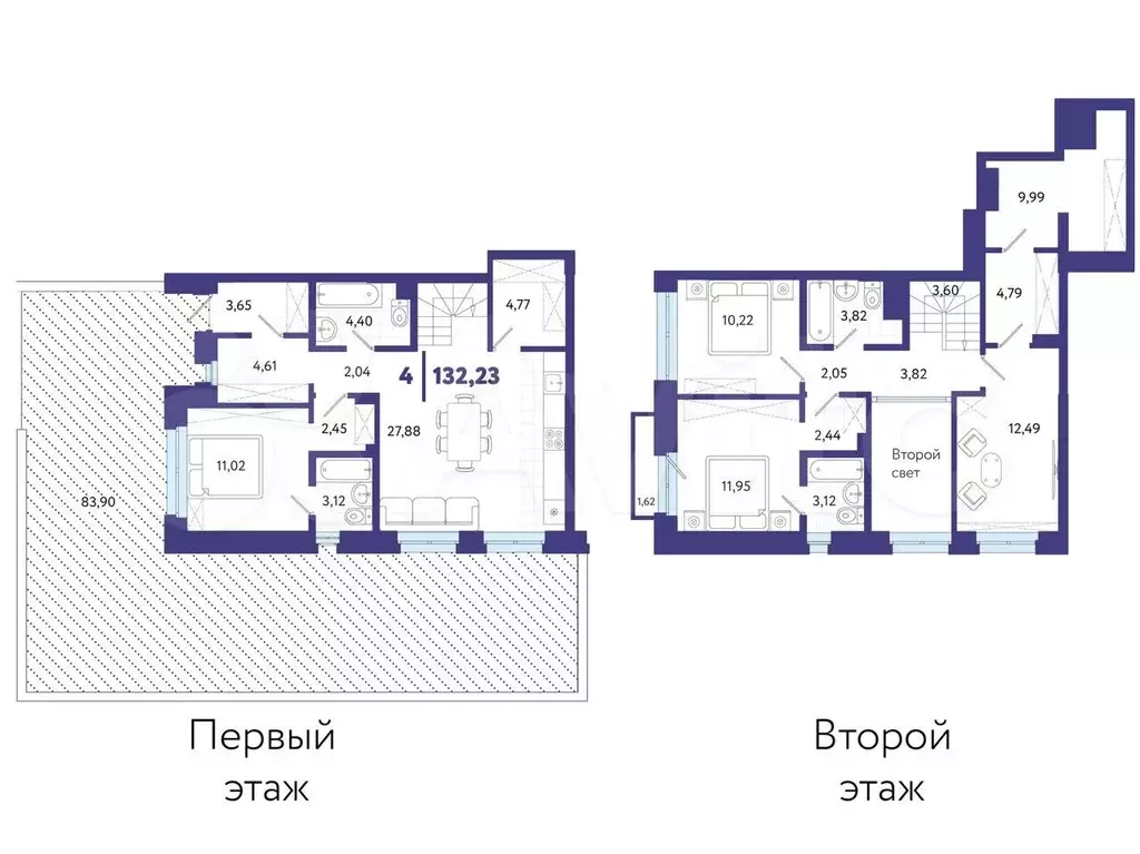 4-к. квартира, 132,2 м, 1/10 эт. - Фото 0