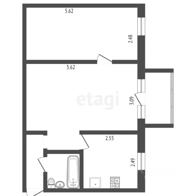 2-к кв. Тюменская область, Тюмень ул. Парфенова, 28 (44.8 м) - Фото 2
