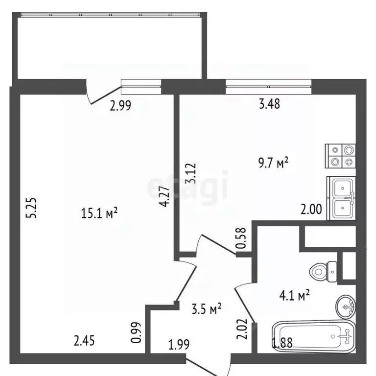 1-к кв. Санкт-Петербург аллея Арцеуловская, 23к1 (32.4 м) - Фото 1