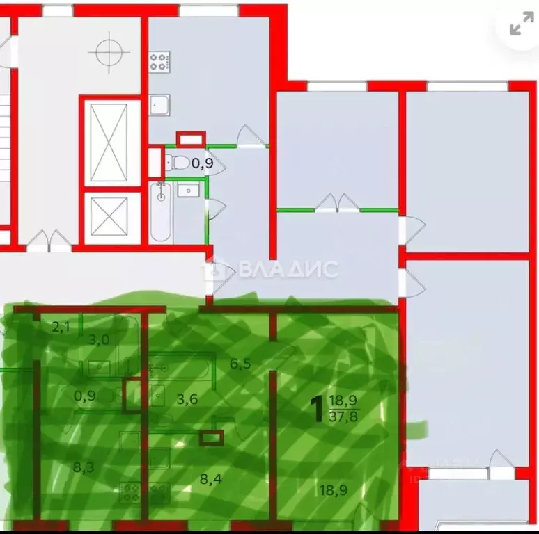 3-к кв. Москва Новомарьинская ул., 17 (74.7 м) - Фото 2