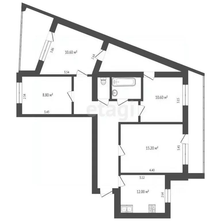 4-к кв. Тюменская область, Тюмень Депутатская ул., 129 (85.0 м) - Фото 2