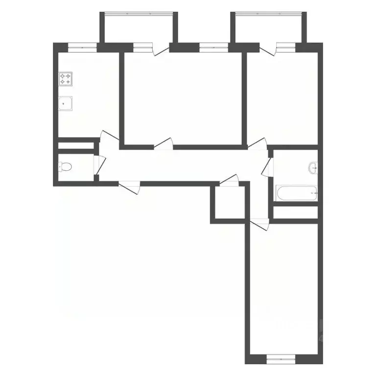 3-к кв. Тюменская область, Тюмень ул. Пермякова, 83к1 (83.3 м) - Фото 1