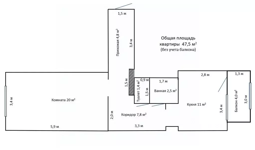 1-к кв. Саха (Якутия), Якутск ул. Ойунского, 25 (48.0 м) - Фото 1