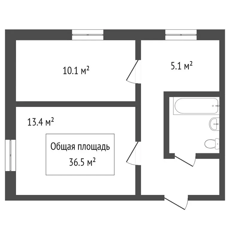 2-комнатная квартира: Томск, улица Смирнова, 26 (37 м) - Фото 0