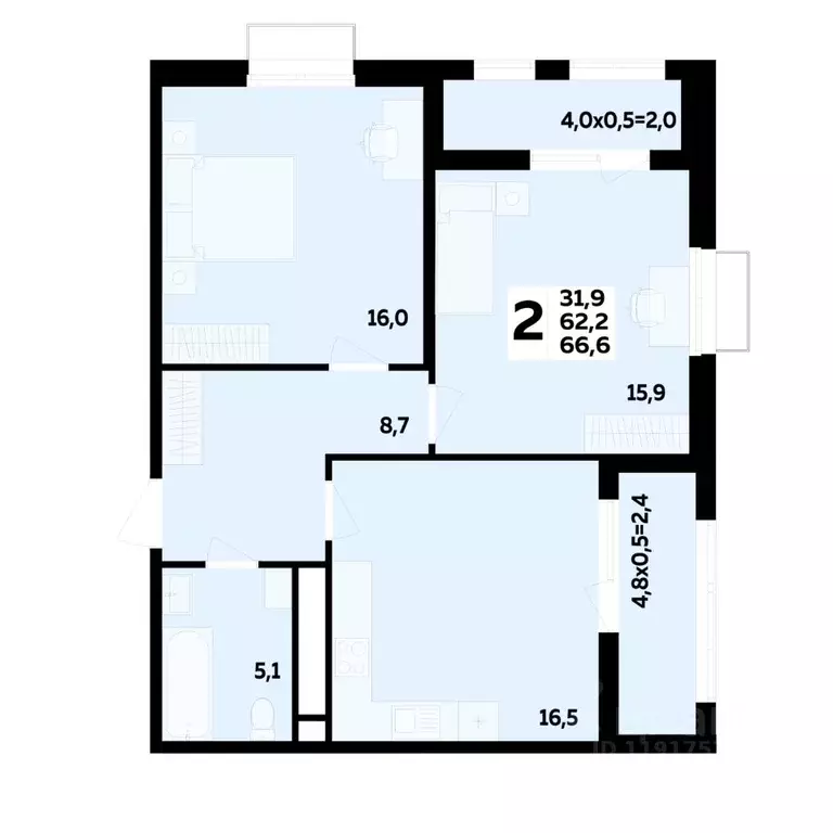 2-к кв. Адыгея, Тахтамукайский район, Старобжегокайское с/пос, Новая ... - Фото 1