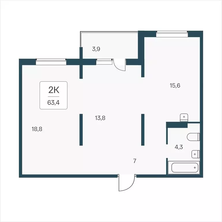 2-комнатная квартира: Новосибирск, Кедровая улица, 80/3 (63.4 м) - Фото 0