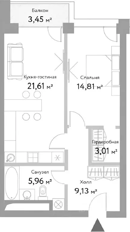 2-к кв. Москва просп. Мира, 95 (56.6 м) - Фото 1