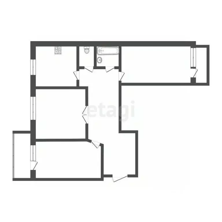 3-к кв. Смоленская область, Смоленск ул. Юрьева, 13 (67.2 м) - Фото 1