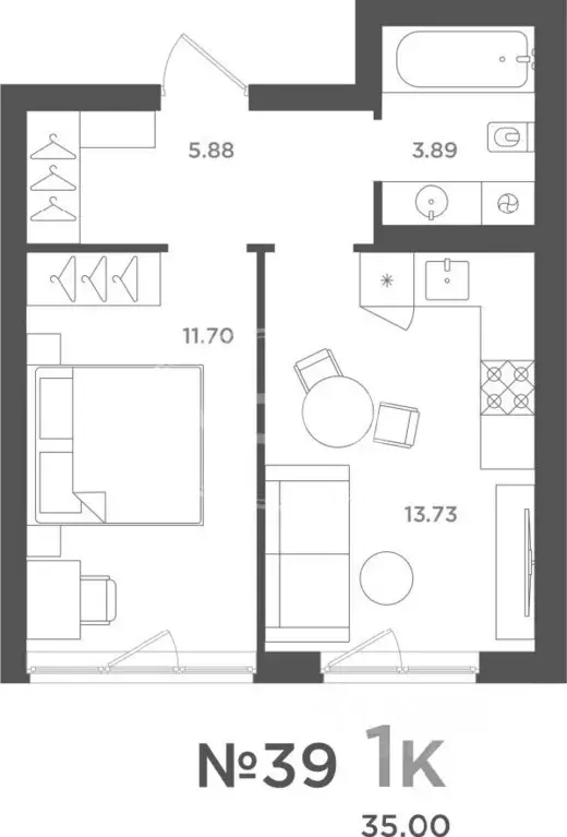 1-к кв. Калининградская область, Гурьевский муниципальный округ, пос. ... - Фото 2