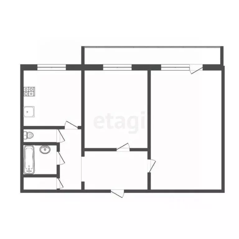 2-к кв. Томская область, Томск Спичфабрика мкр, ул. Айвазовского, 31 ... - Фото 1