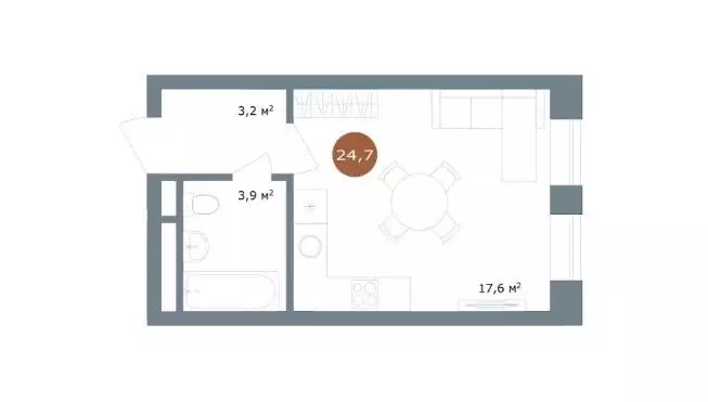 Продаётся квартира-студия, 24.7 м - Фото 0
