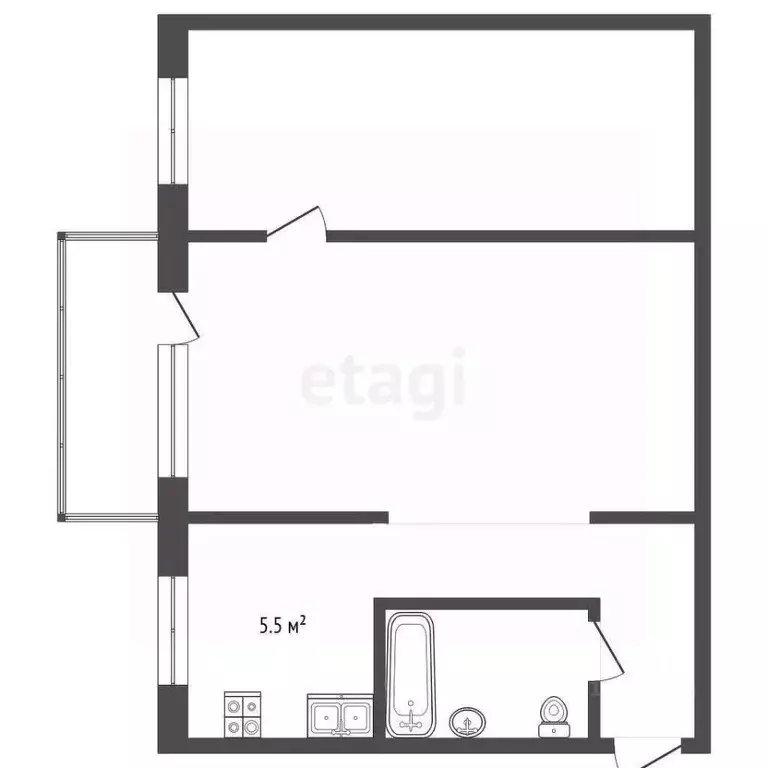 2-к кв. Самарская область, Самара просп. Карла Маркса, 430 (44.5 м) - Фото 1