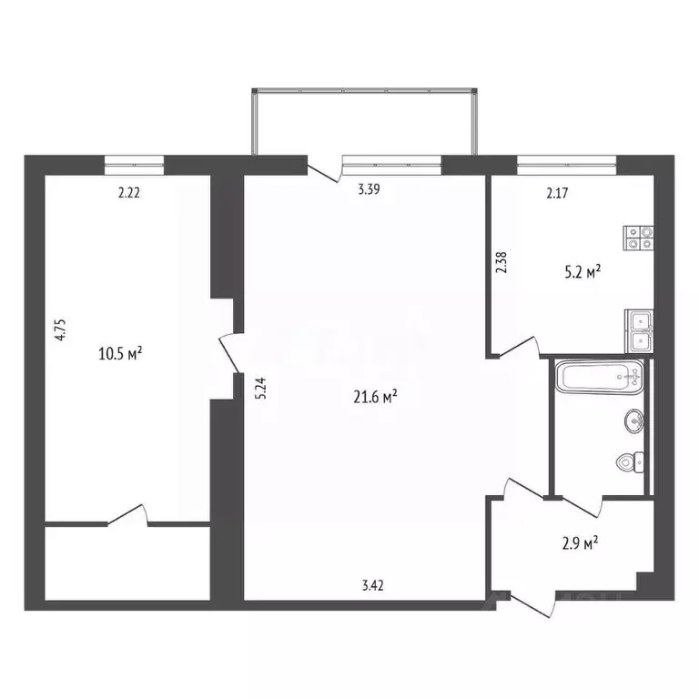 2-к кв. Москва ул. Руставели, 6К5 (44.7 м) - Фото 1