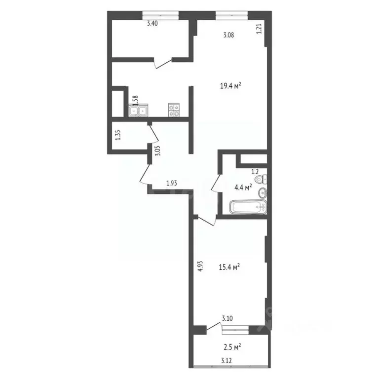 2-к кв. Московская область, Реутов ул. Октября, 52 (64.4 м) - Фото 1