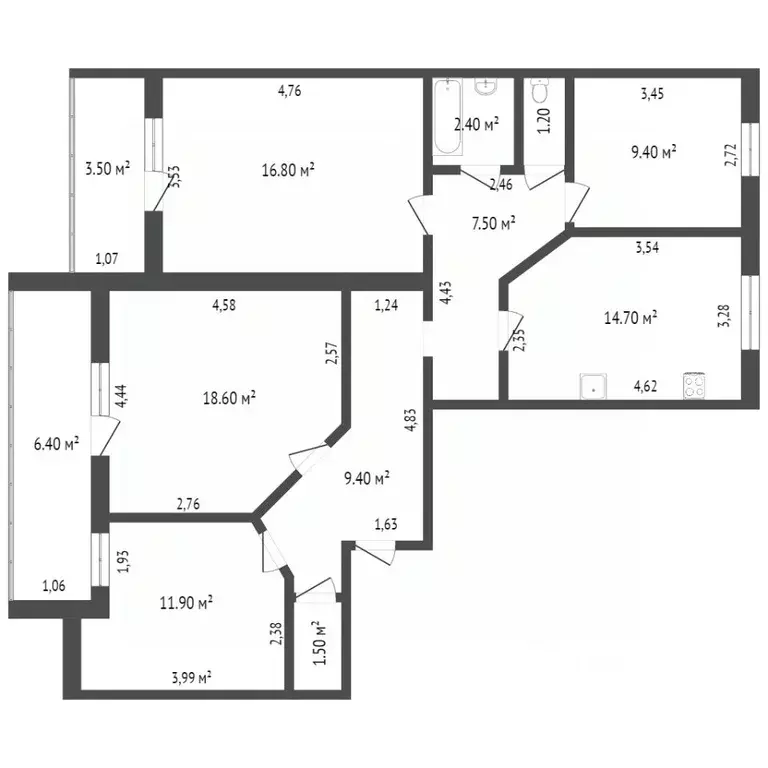 4-к кв. Тюменская область, Тюмень ул. Щербакова, 150к1 (95.2 м) - Фото 1