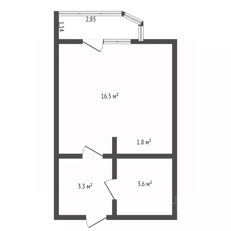 Студия Амурская область, Благовещенск Северная ул., 36/3 (26.4 м) - Фото 1