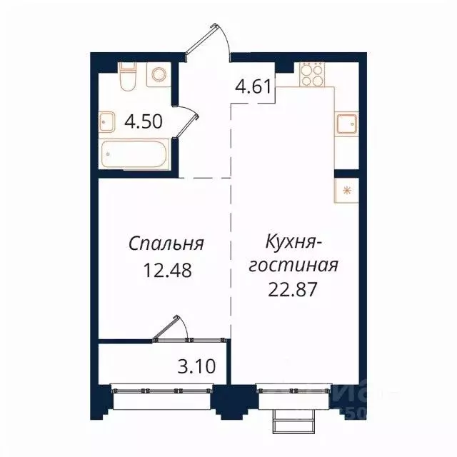 1-к кв. Иркутская область, Иркутск Байкальская ул., 246Б (46.9 м) - Фото 0