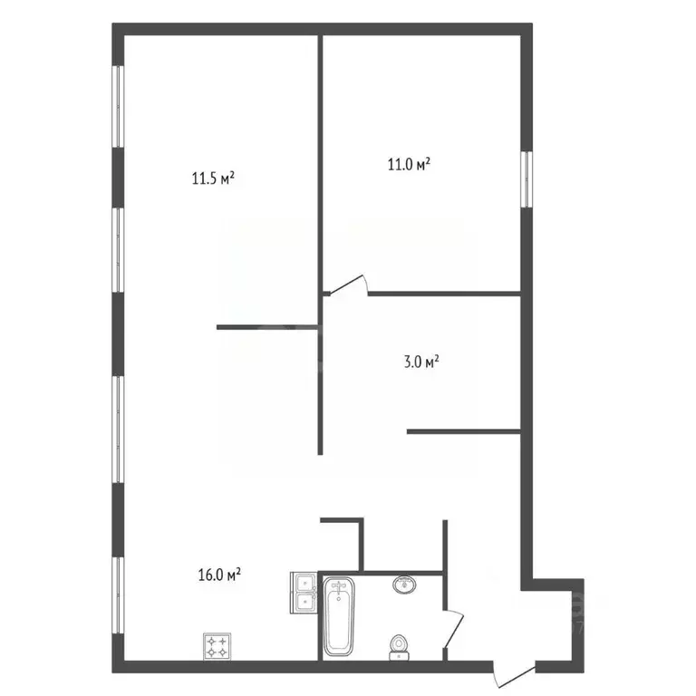 2-к кв. Санкт-Петербург ул. Шамшева, 12 (50.0 м) - Фото 2