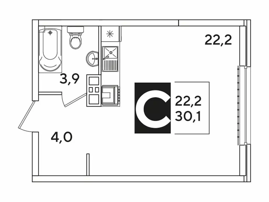 Квартира-студия: Краснодар, улица Западный Обход, 39 (30.6 м) - Фото 1