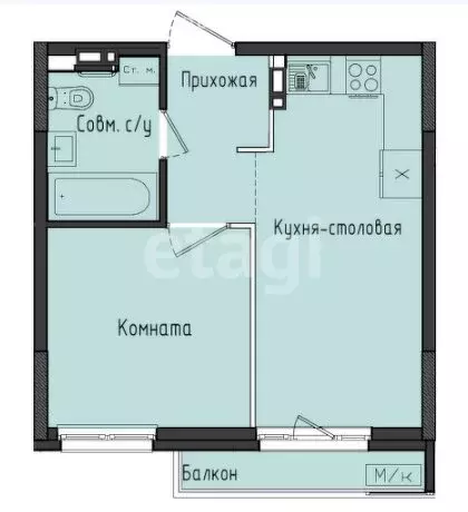 1-комнатная квартира: Первомайский, улица Строителя Николая Шишкина, ... - Фото 1