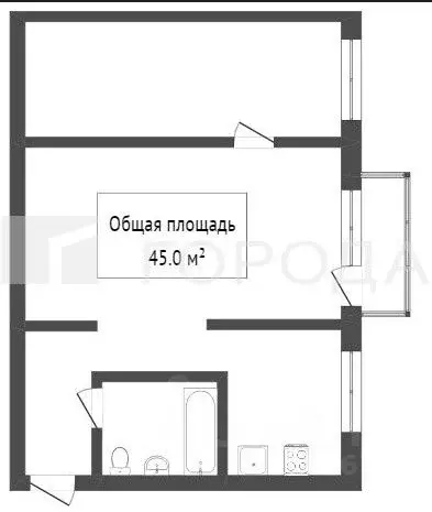 2-к кв. Кемеровская область, Новокузнецк ул. Тореза, 34 (44.7 м) - Фото 2