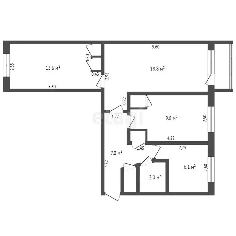 3-комнатная квартира: Кемерово, улица Юрия Смирнова, 6 (59.5 м) - Фото 0
