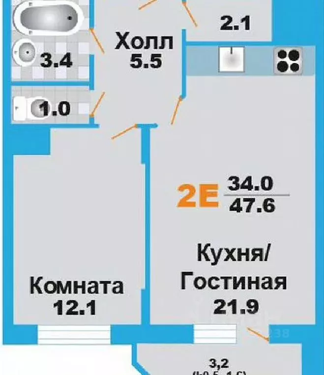 1-к кв. Московская область, Лобня ул. Колычева, 3 (47.0 м) - Фото 0