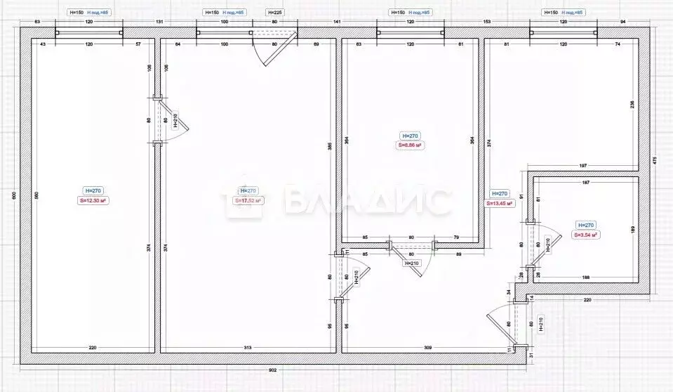 3-к кв. Пензенская область, Пенза ул. Попова, 4 (53.5 м) - Фото 2
