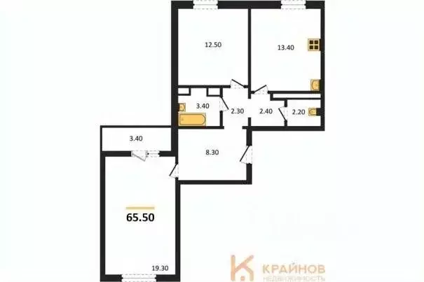 2-к кв. Воронежская область, Воронеж Озерки жилой квартал,  (65.5 м) - Фото 0