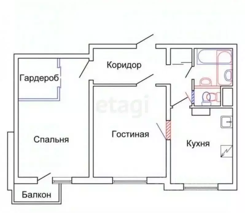 2-к кв. Тульская область, Богородицк Западный мкр, 23 (44.3 м) - Фото 1