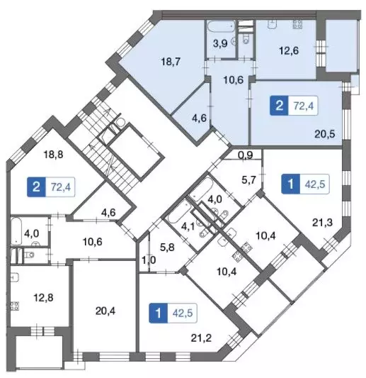 2-к кв. Москва д. Ивановское, ул. Семена Гордого, 5 (72.6 м) - Фото 1