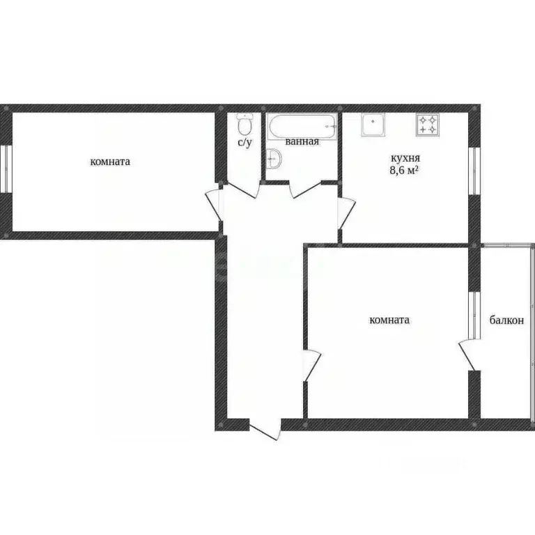 2-к кв. Костромская область, Кострома ул. Шагова, 215 (47.8 м) - Фото 1