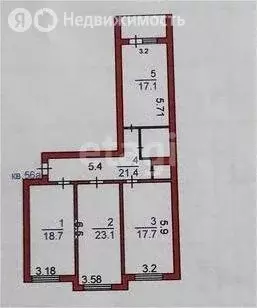 3-комнатная квартира: Каспийск, проспект М. Омарова, 1Б (107 м) - Фото 1
