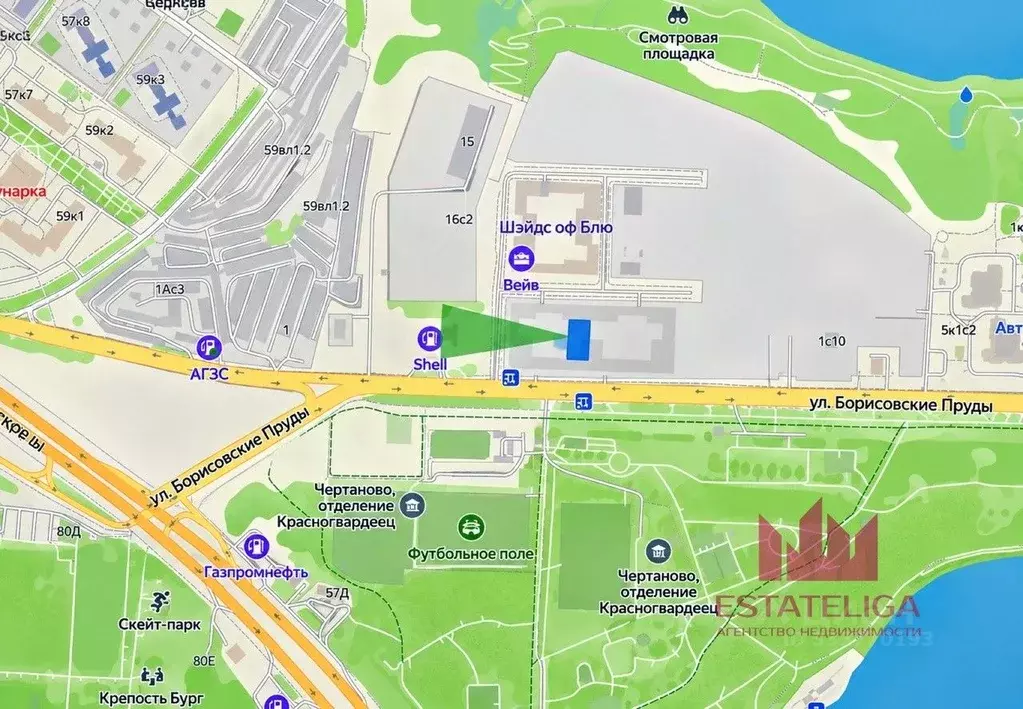 Студия Москва ул. Борисовские Пруды, 3К2 (21.8 м) - Фото 2