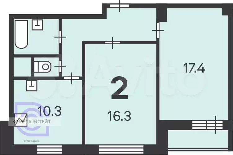 Аукцион: 2-к. квартира, 56,8 м, 9/15 эт. - Фото 0