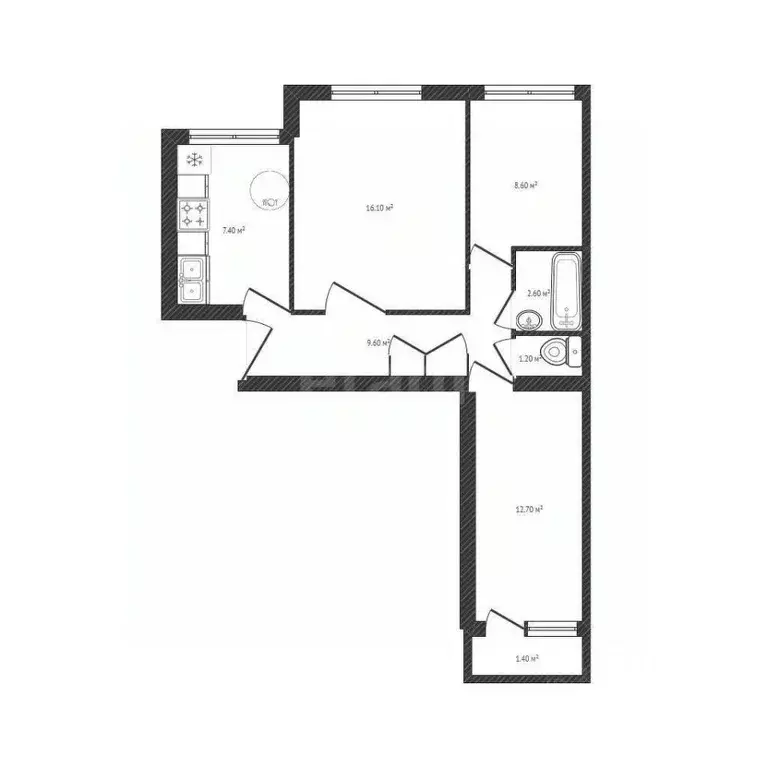 3-к кв. Брянская область, Брянск ул. Камозина, 38 (59.0 м) - Фото 2