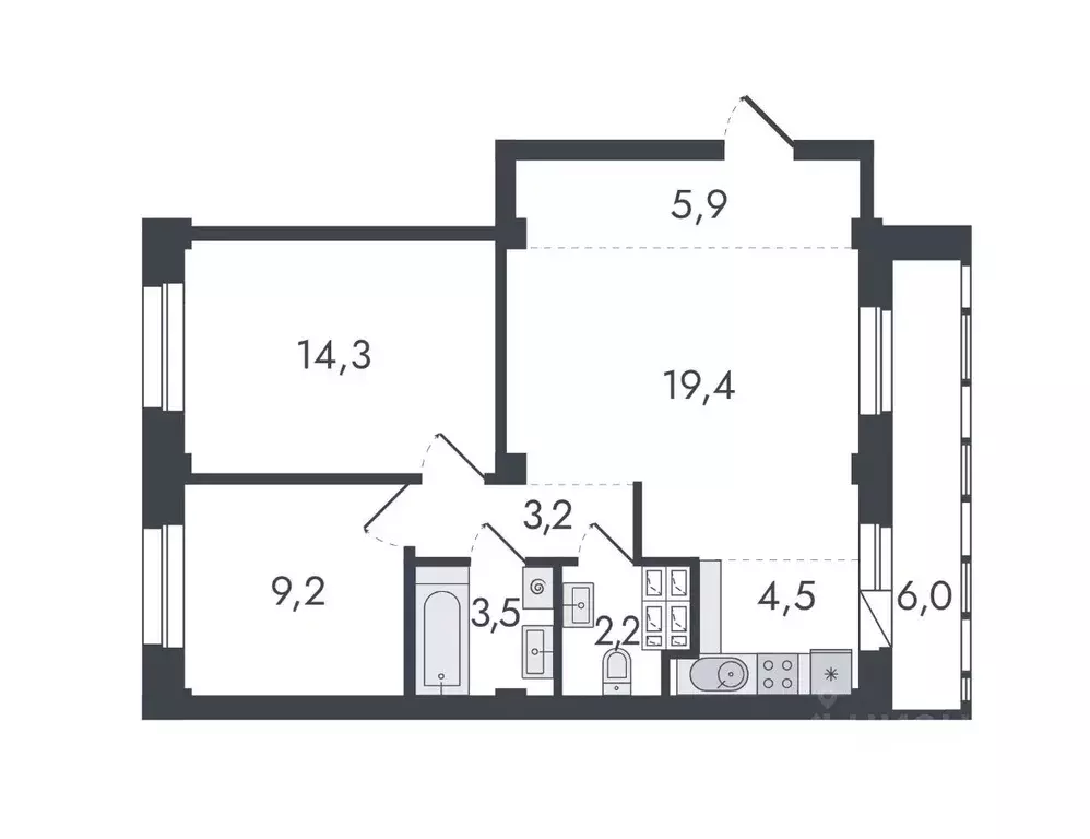 3-к кв. Кировская область, Киров ул. Чистопрудненская, 13 (68.2 м) - Фото 1
